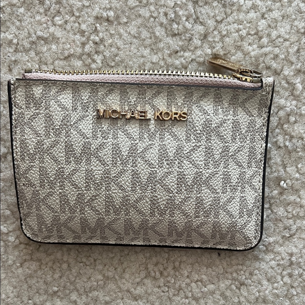 Michael Kors Cream Monogram Clutch